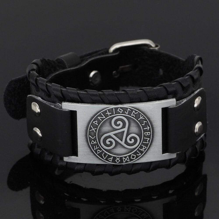 Bretonisches Triskele-Armband aus Leder