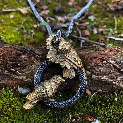 Odins Botenkrähen Halskette aus Edelstahl