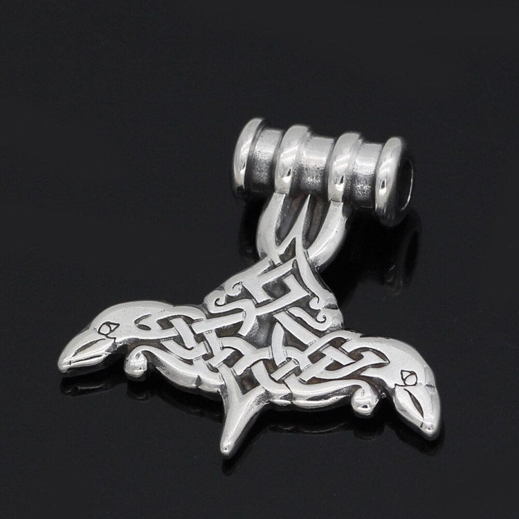 Collier Mjolnir en forme de corbeaux d'Odin