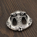Mjolnir-Halskette - Thors Hammer mit Schnäbeln der Odinskrähen