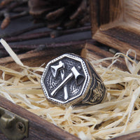 Cross Axe Ring - Edelstahl