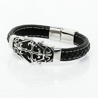 Wikingerarmband mit christlicher Gravur in Leder