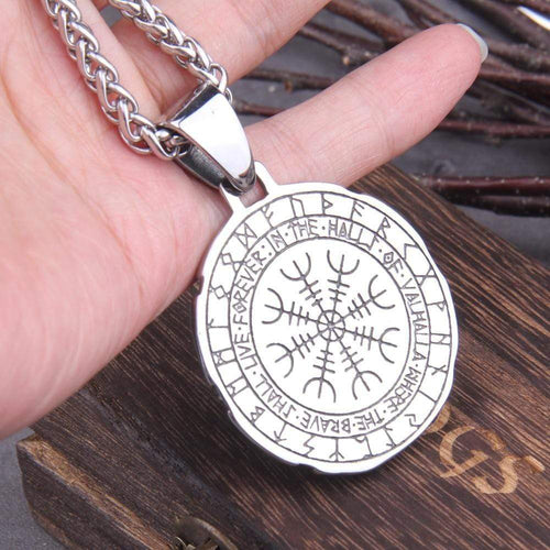 Collier Talisman de protection Viking - acier inoxydable - Odins Hall