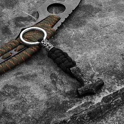 Thors Wikingerarmband-Schlüsselanhänger aus Paracord und rostfreiem Stahl