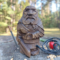 Wikingerstatuette aus Holz Nordische Götter