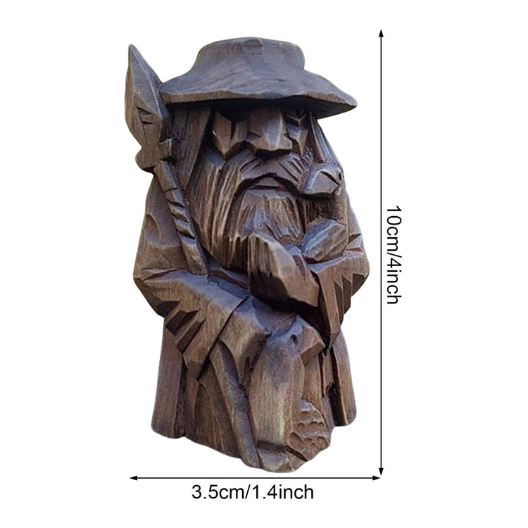 Wikingerstatuette aus Holz Nordische Götter